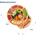 thumbnail image 5 of Tabla de Quesos Bluelander, Juego de Tablas y Cuchillos, Cuencos y Tenedores, Diseño Circular, Bambú, 5 of 5