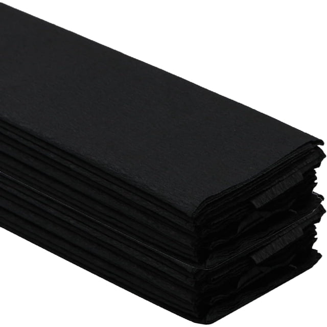 Crepe Paper Folds (20 Sheets) - 20 Inches Wide by 3.2 Feet Long - Mexican Crepe Paper -21 Assorted Color (Black)
