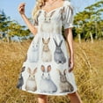 thumbnail image 4 of Rabbit Short Sleeved Dress Summer Dresses Birthday Dress for Women Luxury 2025 Dress Party Night, 4 of 6