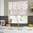 thumbnail image 4 of 2 Pack Valances for Window, Pink Coral Coastal Short Curtains for Kitchen Bedroom Living Room, Nautical Summer Beach Ocean Sea Rod Pocket Small Window Treatment Valance Drapes 60 x 18 Inch, 4 of 8
