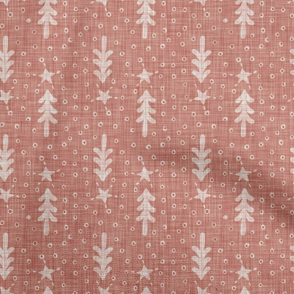 oneOone Georgette Viscose Dark Peach Fabric Merry Christmas Diy Clothing Quilting Fabric Print Fabric By Yard 42 Inch Wide