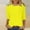 Yellow, variant on Joau Summer Tops for Women, Women's Summer 3/4 Sleeve Crewneck T Shirts Casual Solid Color Tunic Tops Loose Blouses S-XXL