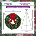 thumbnail image 2 of Sympathy Silks Christmas Memorial Wreath Plaid Packages and Holly with Sheer White Bow on 30 Inch Easel, 2 of 5