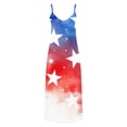 thumbnail image 4 of Rciityk Plus Size 4th of July Maxi Dress for Women - V Neck Spaghetti Strap Patriotic USA Flag Print Sleeveless Ankle Length Casual Dress, Size S-5XL, 4 of 8