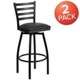 thumbnail image 3 of Flash Furniture Hercules Ladder Back Vinyl Barstool, Black, Set of 2, 3 of 15