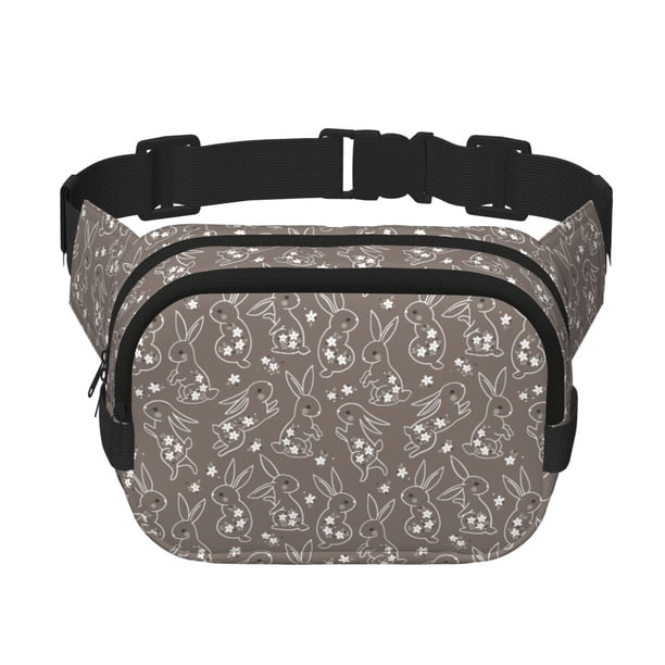 Disketp Retro Bunny Riñonera de Doble Capa, Bolsa de Cintura Ajustable para Viajes, Correr y Senderismo, Riñonera Ligera para Hombre y Mujer