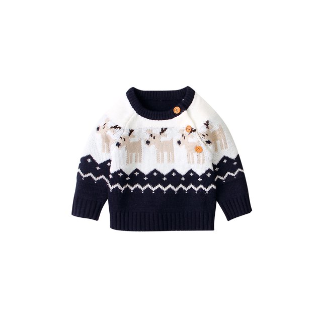Suéter feo navideño SHIBAOZI para recién nacidos, niñas y niños, suéteres de punto de gran tamaño, sudaderas, conjuntos para bebés