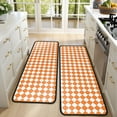 thumbnail image 4 of Kitchen Rugs Sets Of 2,Orange and White Diamond Pattern Anti Fatigue Kitchen Mat Rugs Non Slip Washable,Decorative Kitchen Floor Mats for Kitchen,Sink,Laundry,17"x47"+17"x47", 4 of 5