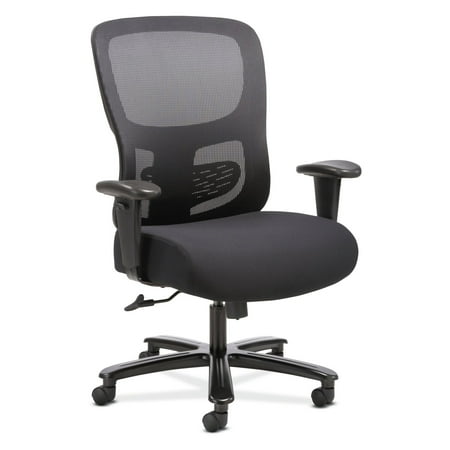 Sadie Big and Tall Office Computer Chair, Height Adjustable Arms with Adjustable Lumbar, Black