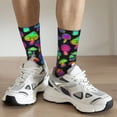 thumbnail image 5 of Goofa Bright Mushrooms Printed Men's Crew Socks, Soft Durable Breathable Moisture-Wicking with Odor Control Cotton socks, 5 of 9