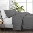 thumbnail image 3 of Bare Home 3 Piece Soft Lightweight Coverlet Set, Full/Queen, Gray, 3 of 5