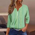 thumbnail image 1 of Fiudx Camisetas para Mujer Blusa de Manga 3/4 Corta Estampada a La Moda para Mujer, Blusa Informal con Cuello Redondo, 1 of 5