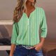 thumbnail image 1 of Fiudx Ofertas Flash Del Día Solo En Línea Blusa de Manga 3/4 Corta Estampada a La Moda para Mujer, Blusa Informal con Cuello Redondo, 1 of 5