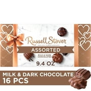 Russell Stover Valentine's Day Assorted Milk & Dark Chocolate Candy Gift Box, 9.4 oz.