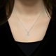 thumbnail image 3 of JeenMata Hermoso Collar Colgante de Moissanita de Corte Princesa de 1 Quilate en Baño de Oro Blanco de 18 K sobre Plata, 3 of 3