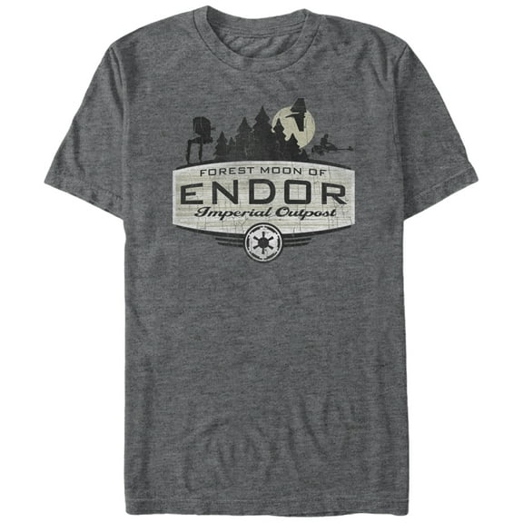 Men's Star Wars Endor Imperial Outpost  Graphic Tee Charcoal Heather Medium