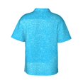 thumbnail image 3 of Daiia Sky Blue Glitter Hawaiian Shirt for Men Gentle Cotton Regular Short Sleeve Casual-X-Large, 3 of 9