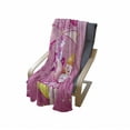 thumbnail image 4 of Pink Soft Flannel Fleece Throw Blanket, Girl with Wings Sitting on the Moon Unicorn Castlend the Stars Illustration Print, Cozy Plush for Indoor and Outdoor Use, 50" x 70", Pink, by Ambesonne, 4 of 6