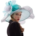 thumbnail image 3 of Women Organza Hats Two Wear Ways,Hat Flower Can Be Used As a Headwear, 3 of 4