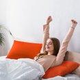 thumbnail image 3 of Zippered Cases Pillowcases Covers Egyptian Cotton 2-Pack (20 x 26 Inch, Orange), 3 of 12