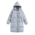 thumbnail image 2 of Patlollav Women Warm Pocket Coat Turn Down Collar Long Jacket Winter Down Parkas, 2 of 6