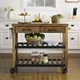 thumbnail image 6 of Bowery Hill 2-Drawer Wood Industrial Kitchen Cart in Natural/Black, 6 of 7