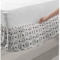 thumbnail image 2 of Baseball Bed Skirt, Stars Caps and Vertical Lines Pattern Monochrome Arrangement Sketch Style Design, Elastic Bedskirt Dust Ruffle Wrap Around for Bedding Decor, 4 Sizes, Black White, by Ambesonne, 2 of 2