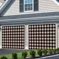 thumbnail image 3 of Black Plaid Garage Door Cover Banner 6 x 13 FT, Vintage Country Gray Buffalo Check Gingham Garage Door Curtains Backdrop with Grommets for Indoor Outdoor Wall Party Porch Yard Decorations Background, 3 of 9