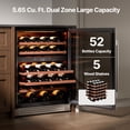 thumbnail image 4 of Ca'Lefort 24'' Wine Cooler Refrigerator, Under Counter 52 Bottle Dual Zone Wine Fridge, Freestanding & Built-in with Glass Door, 4 of 10
