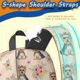 thumbnail image 5 of Yorkshire Terrier and Roses Cream Pattern 17" School Backpacks for Teens,Waterproof Oxford Fabric,S-Shape Padded Straps for School,Travel,Hiking,Camping, 5 of 6