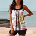 thumbnail image 6 of Nrmvnmi Tankini Swimsuits for Women 2 Piece Bathing Suits Floral Prints Round Neck Swim Tank Top with Boy Shorts Modest Swimwear Mothers Day Gifts, 6 of 6
