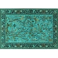 thumbnail image 1 of Ahgly Company Indoor Rectangle Animal Turquoise Blue Traditional Area Rugs, 2' x 5', 1 of 4