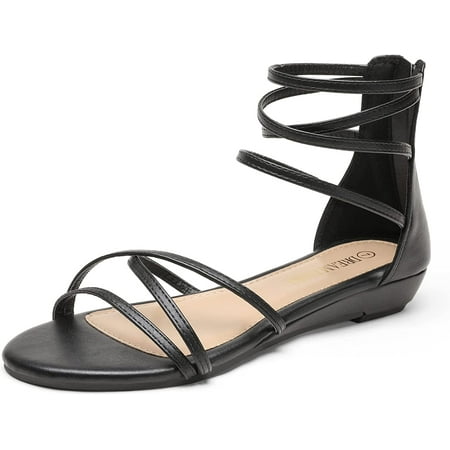 

Women s Ankle Strap Rhinestones Low Wedge Sandals