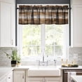 thumbnail image 4 of Wood Rustic Color Valance Curtain Beach On Weathererd Wood Rod Pocket Valance Window Treatments 1 Panel Short Curtains for Kitchen Farmhouse Living Room Bathroom Bedroom 54 x 18 in, 4 of 6