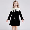 thumbnail image 2 of CPNG Girls Summer Dresses Ruffle Sleeve A-Lined Dress Bow Peter Pan Collar Long Sleeve Sleeveless Button Decor Dress, 2 of 9