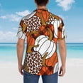 thumbnail image 4 of Balery Various Pumpkins Camisas hawaianas de manga corta para hombre, camisas playeras de corte holgado, camisas de vacaciones con botones,Large, 4 of 7