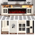 thumbnail image 2 of HARIPUL 70" Fireplace TV Stand for TVs Up to 80" with 36" Electric Fireplace, Entertainment Center with Led Light TV Consoles for Living Room, Firewood, 2 of 6