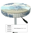 thumbnail image 4 of Xecao's Algae Corals and Seashells Print Stool Covers offer stylish, washable protection for PU round bar stools, perfect for home or commercial use., 4 of 7