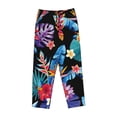 thumbnail image 4 of Xecao Tropical Palm Leaves Women's Straight Lounge Pajama Pants: The Epitome of Relaxed Sleepwear, 4 of 9