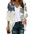 thumbnail image 2 of Summer Cardigans for Women Lightweight Chiffon Cardigan Floral Print Open Front Cardigan Short Sleeve Cover Ups, 2 of 5