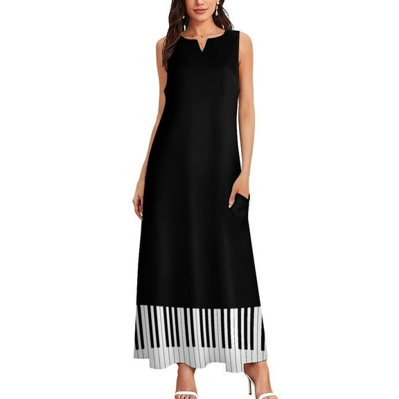 Piano keys Black & white Long Dress Casual dresses women's long dress