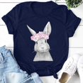 thumbnail image 4 of T-shirts d'Été Grande Taille pour Femmes, Col Rond, Imprimé Lapin, T-shirt de Pâques à Manches Courtes, Blouse Décontractée Ample, T-shirt à Col en V pour Femmes en Liquidation, 4 of 8