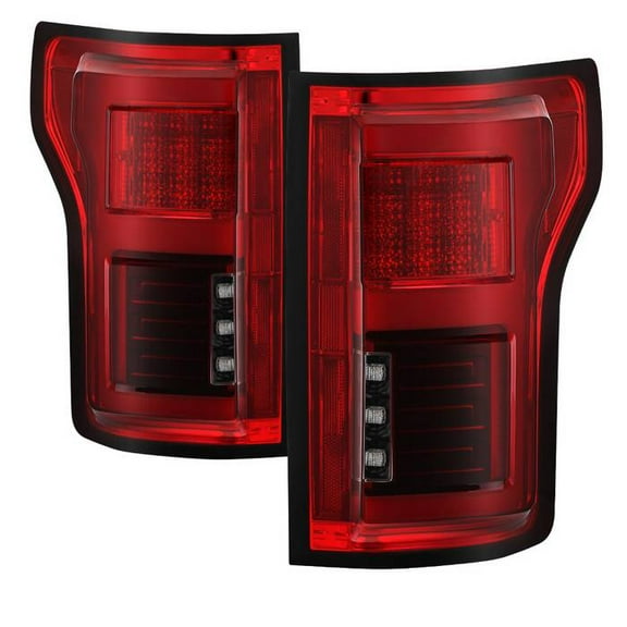Spyder Auto 5085320 LED Tail Lights; Light Bar; Compatible w/Rear Blind Spot Sensor Only; Red Clear; Fits select: 2015-2016,2017-2018 FORD F150