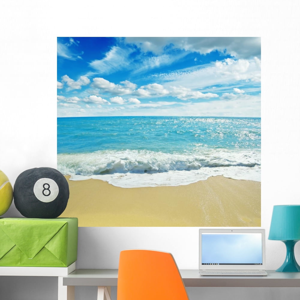 Tropical Beach Wall Decal by Wallmonkeys Peel and Stick Graphic (36 in