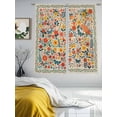 thumbnail image 3 of Boho Beige Flowers Sheer Curtains 63 Inch Length 2 Panels Set Window Treatments, Spring Abstract Watercolor Floral Leaf Rod Pocket Semi Curtains for Living Room/Bedroom/Kitchen Décor, 104"W x 63"L, 3 of 7