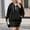 Black, variant on JUSLIO Plus Size Women Tops Zipper Solid Hoodies Fashion Long sleeve Hoodies Army Green 4XL