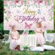 thumbnail image 3 of Butterfly Happy Birthday Banner, Pink Butterfly Decorations for Girl Women Butterfly Backdrop for Baby Shower and Fairy Birthday Decorations, Butterfl, 3 of 4