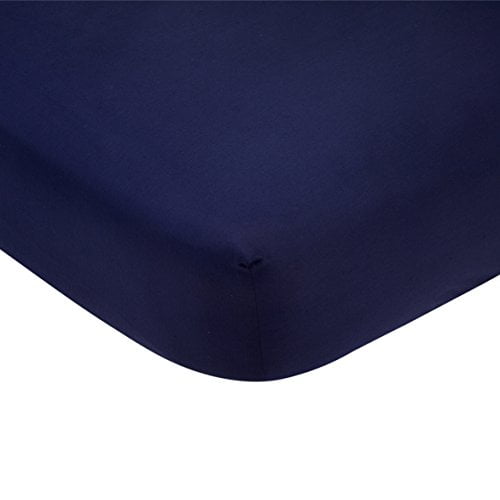 navy blue fitted crib sheet