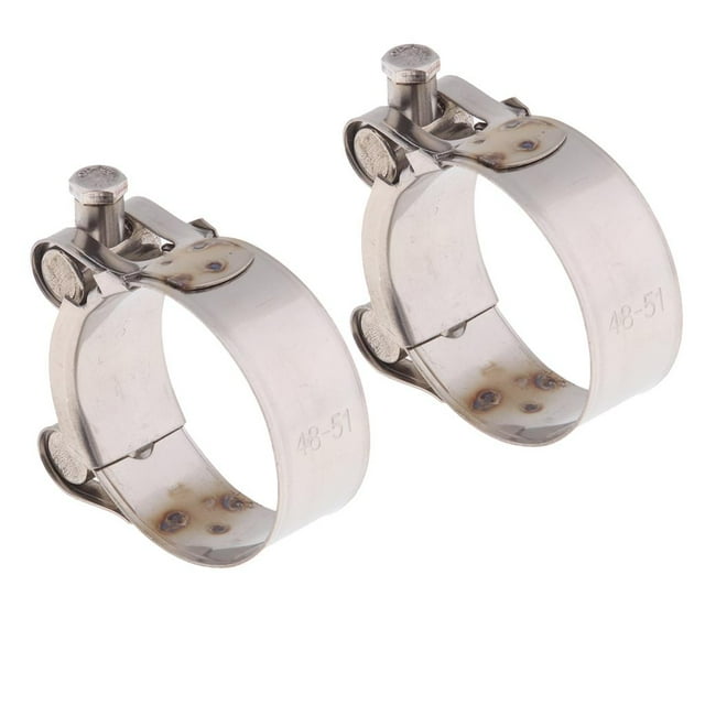 Paquete de 2 Abrazaderas de Silenciador de Silenciador de material acero Inoxidable con Abrazadera de para Motocicleta Yotijar Clip de abrazadera de escape de motocicleta