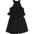 thumbnail image 2 of bar III Mujeres Popover Halter Gargantilla Shift Tiered Vestido, Negro, XS, 2 of 2